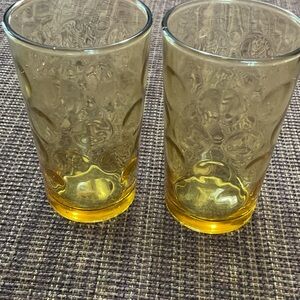 Amber Glass Tumblers Set juice size